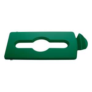 Rubbermaid Commercial, Slim Jim®, Mixed Recycling Insert, Rectangular, Resin, Green, Receptacle Lid