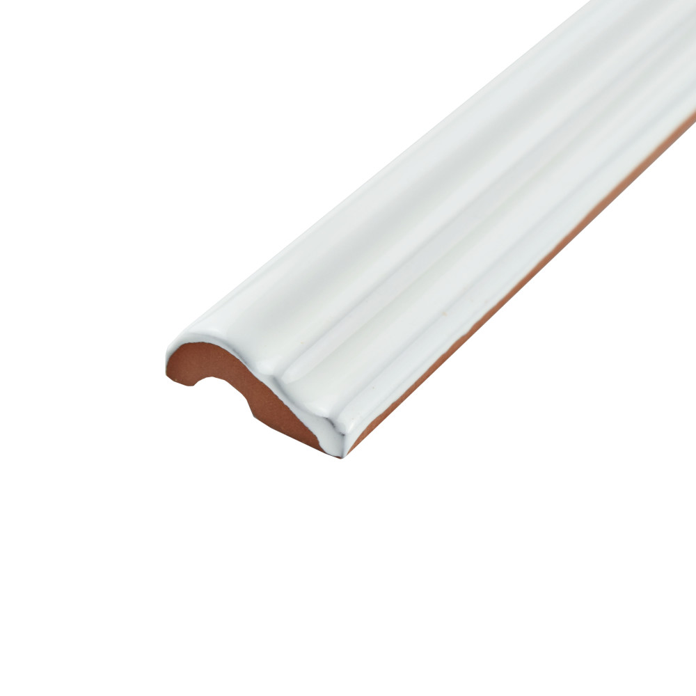Blanco Brillo Zen 1-1/4 in. x 7-7/8 in. Ceramic Wall Trim