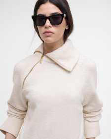 Saskia Funnel-Neck Jumper Off White