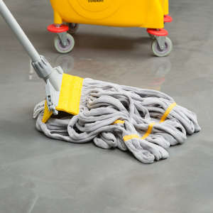 Unger, SmartColor, Microfiber Looped-End Wet Mop Head with 6" Headband, 20 oz, Yellow