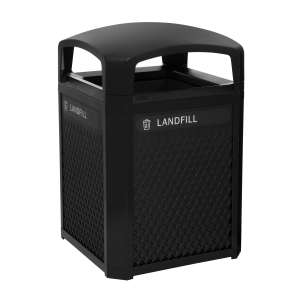 Rubbermaid Commercial, Decorative Plastic Landfill Panels for 35 Gal. Receptacle, Black