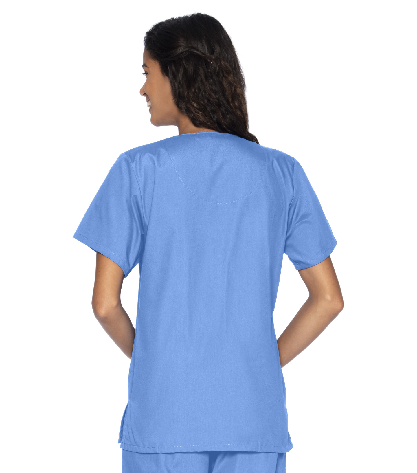 Landau Unisex V-Neck Reversible Scrub Top - 7502, Ceil Blue