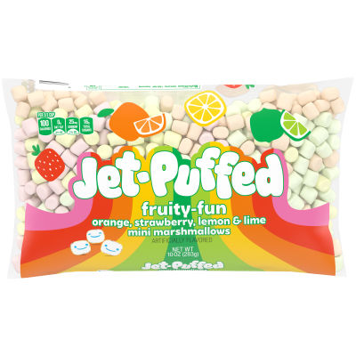 Jet-Puffed Fruity-Fun Orange, Strawberry, Lemon & Lime Mini Marshmallows, 10 oz Bag
