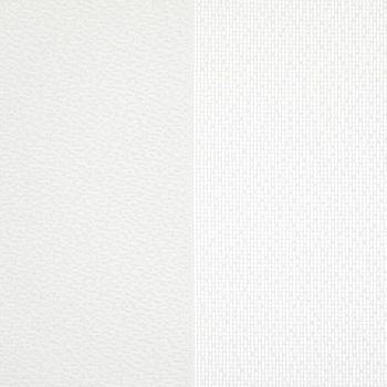 Two adjacent wallpaper panelsâ€”left smooth off-white, right white with a fine rectangular gridâ€”meet at a central seam, displayed as sample swatches under soft, neutral lighting.