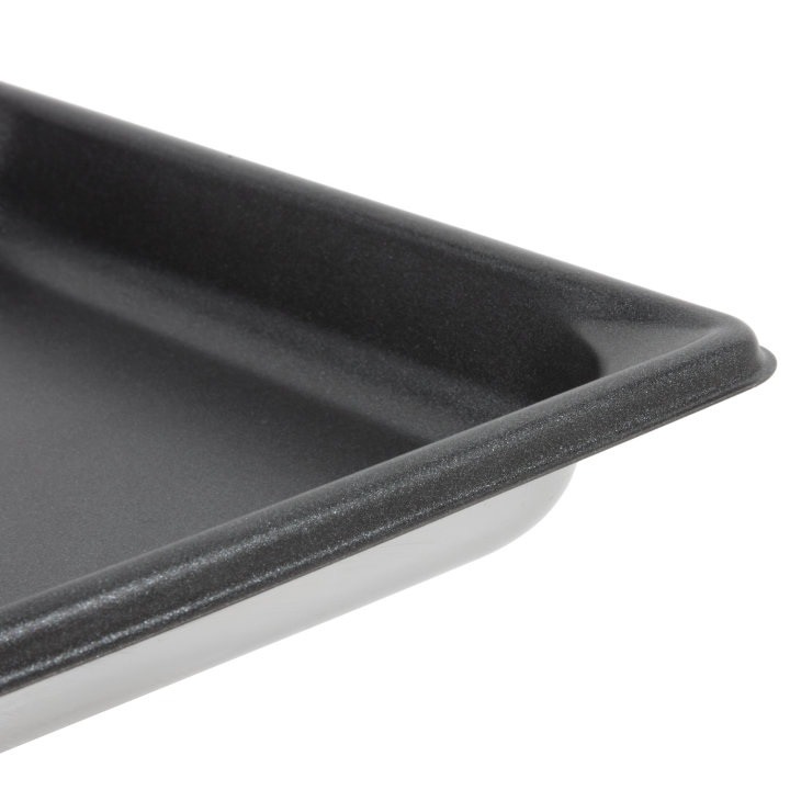 Half-size 1 ¼-inch-deep Super Pan V® stainless steel steam table pan with Steel Coat x3™ nonstick coating