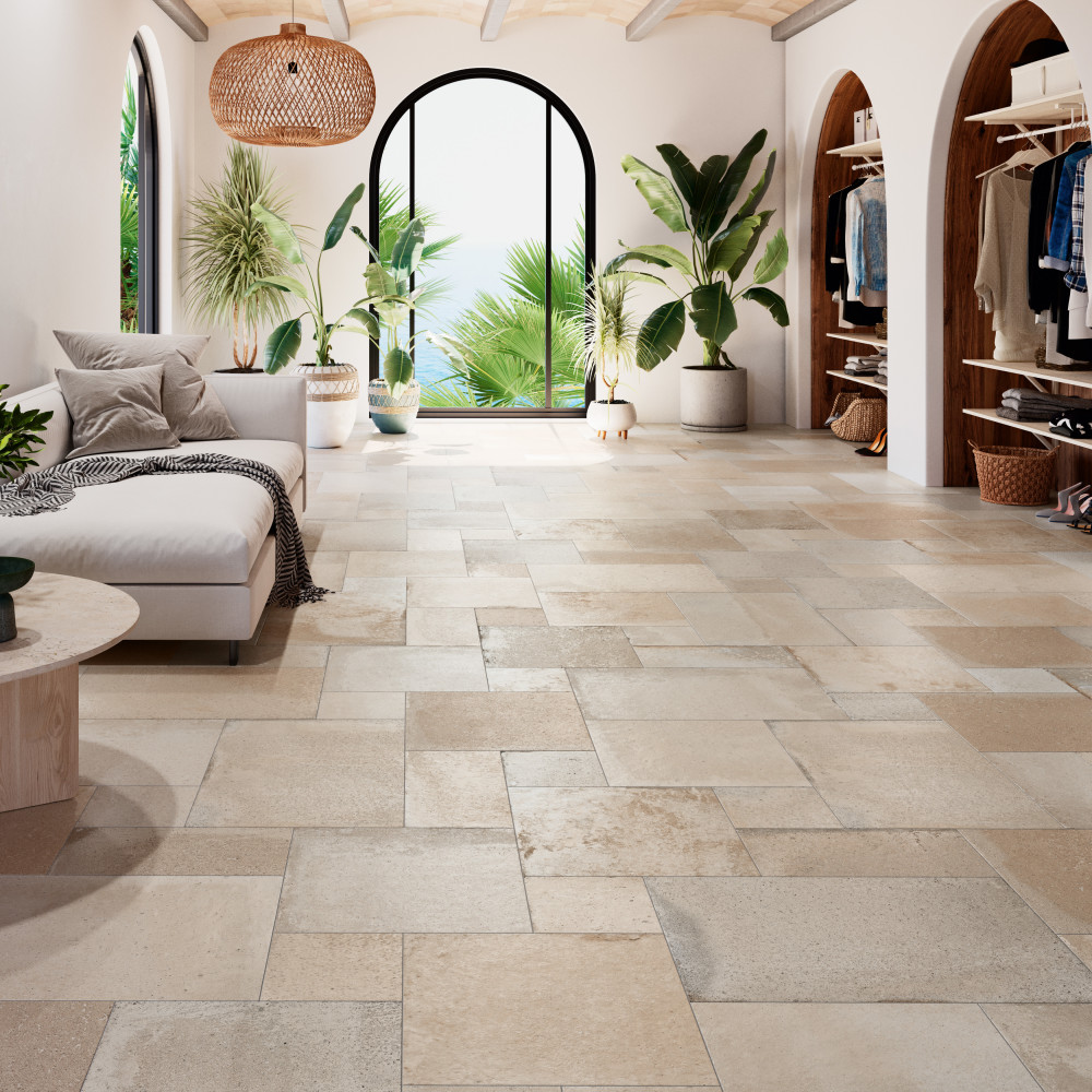 Adagio Bone Modular 25-5/8 in. x 51-1/8 in. Porcelain Floor and Wall Tile