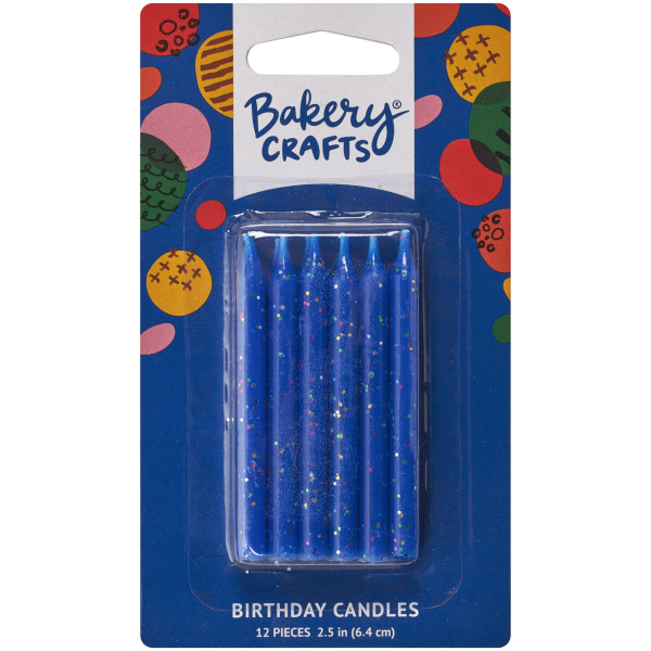 Blue Glitter Smooth & Spiral Candles