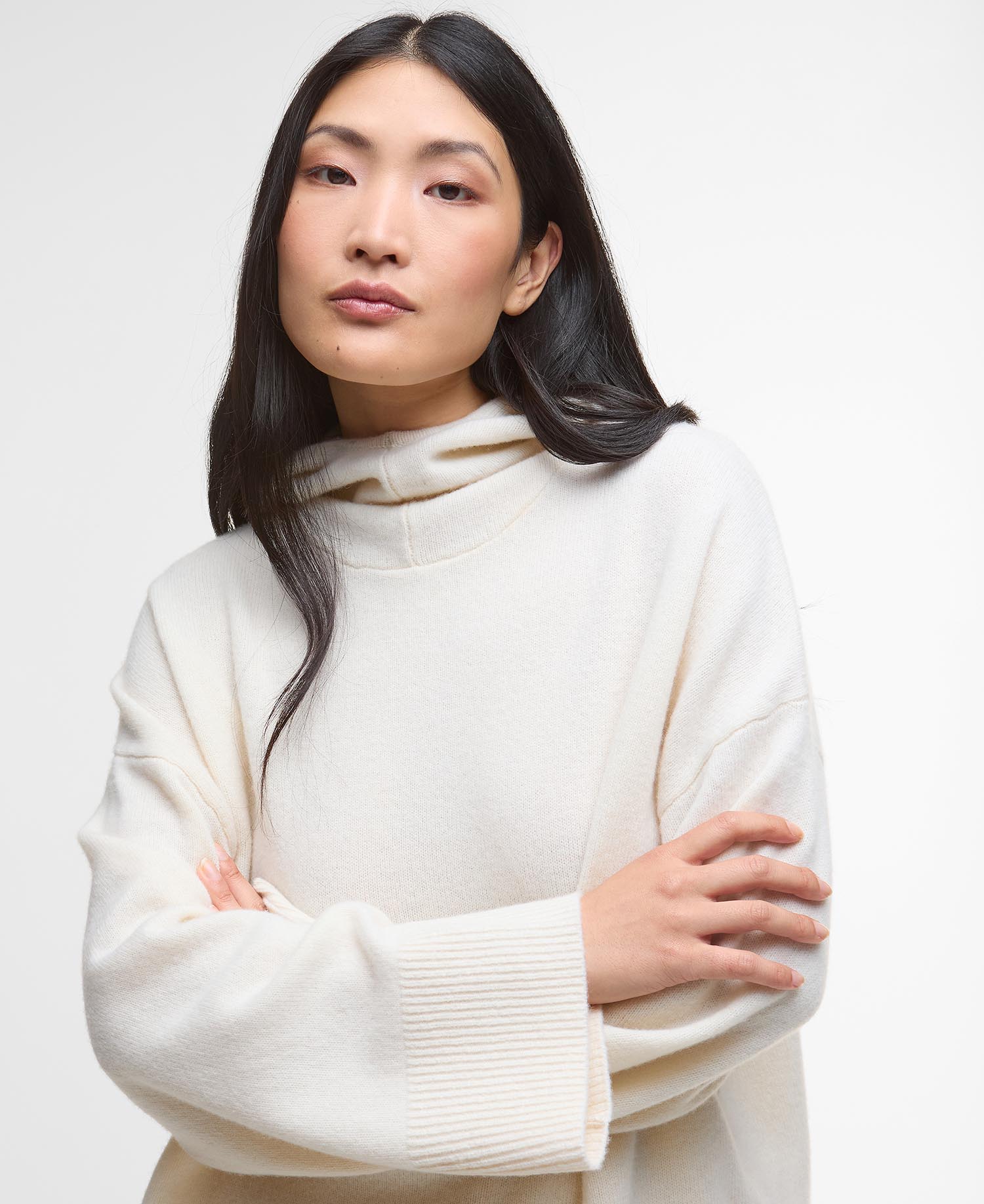 Felpa oversize lavorata a maglia con cappuccio Evette image number 3