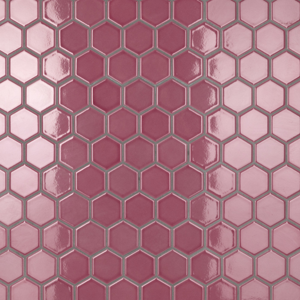 Tribeca 2 Hex Glossy Blush 11 18 In X 12 58 In Porcelain Mosaic Tile Merola Tile 7778