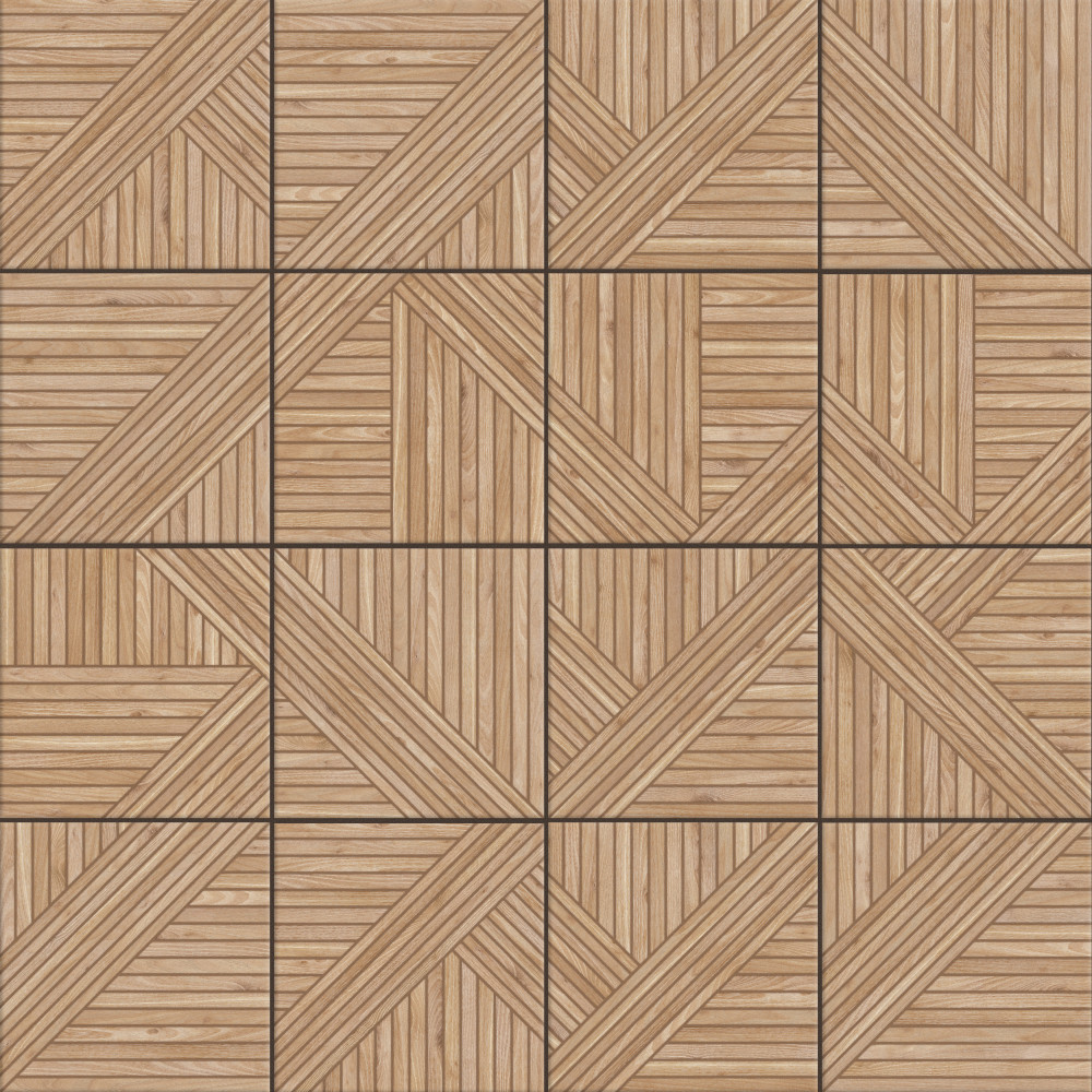 Tangram Wood Oak 17.38x17.38 Square Porcelain Floor and Wall Digital Pattern