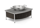 Large contoured buffet station with wire grill in black