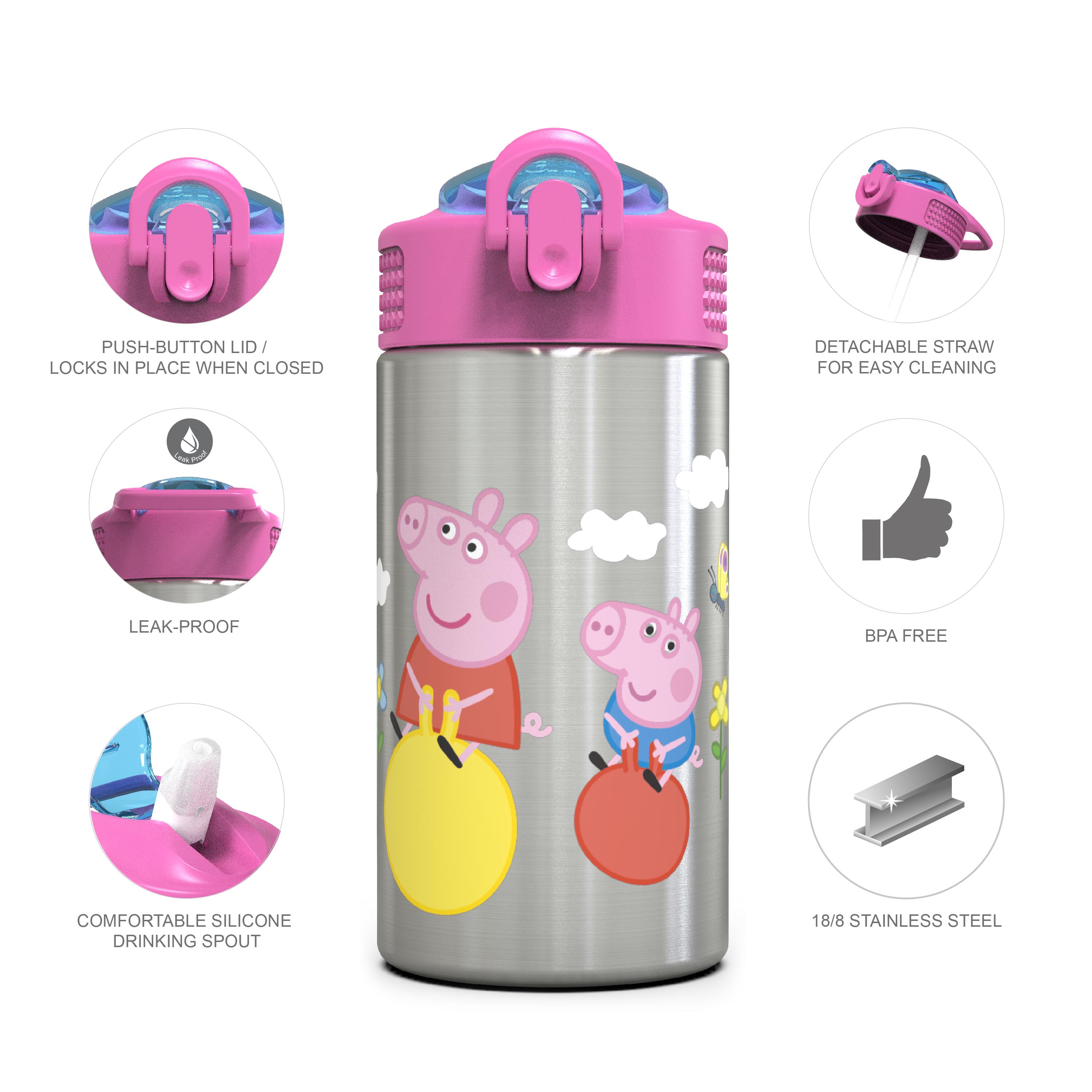 Nick Jr. 15.5 ounce Water Bottle, Peppa Pig slideshow image 2 Nick Jr. 15.5 ounce Water Bottle, Peppa Pig slideshow image 2