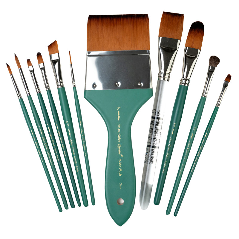 Crystal Variety Brush Set, 11 Brushes