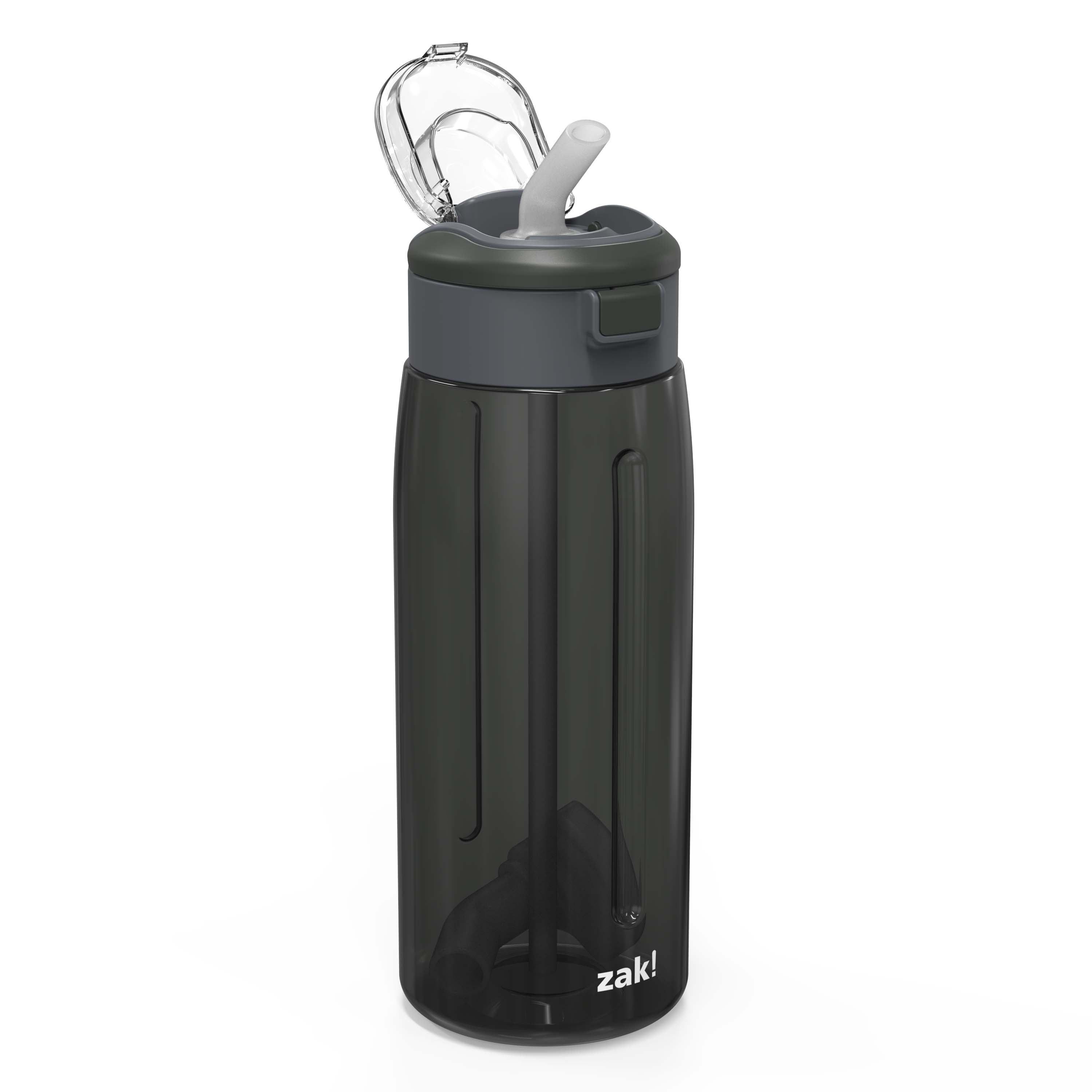 Genesis 32 ounce Reusable Plastic Water Bottle with Interchangeable Spouts, Charcoal slideshow image 5