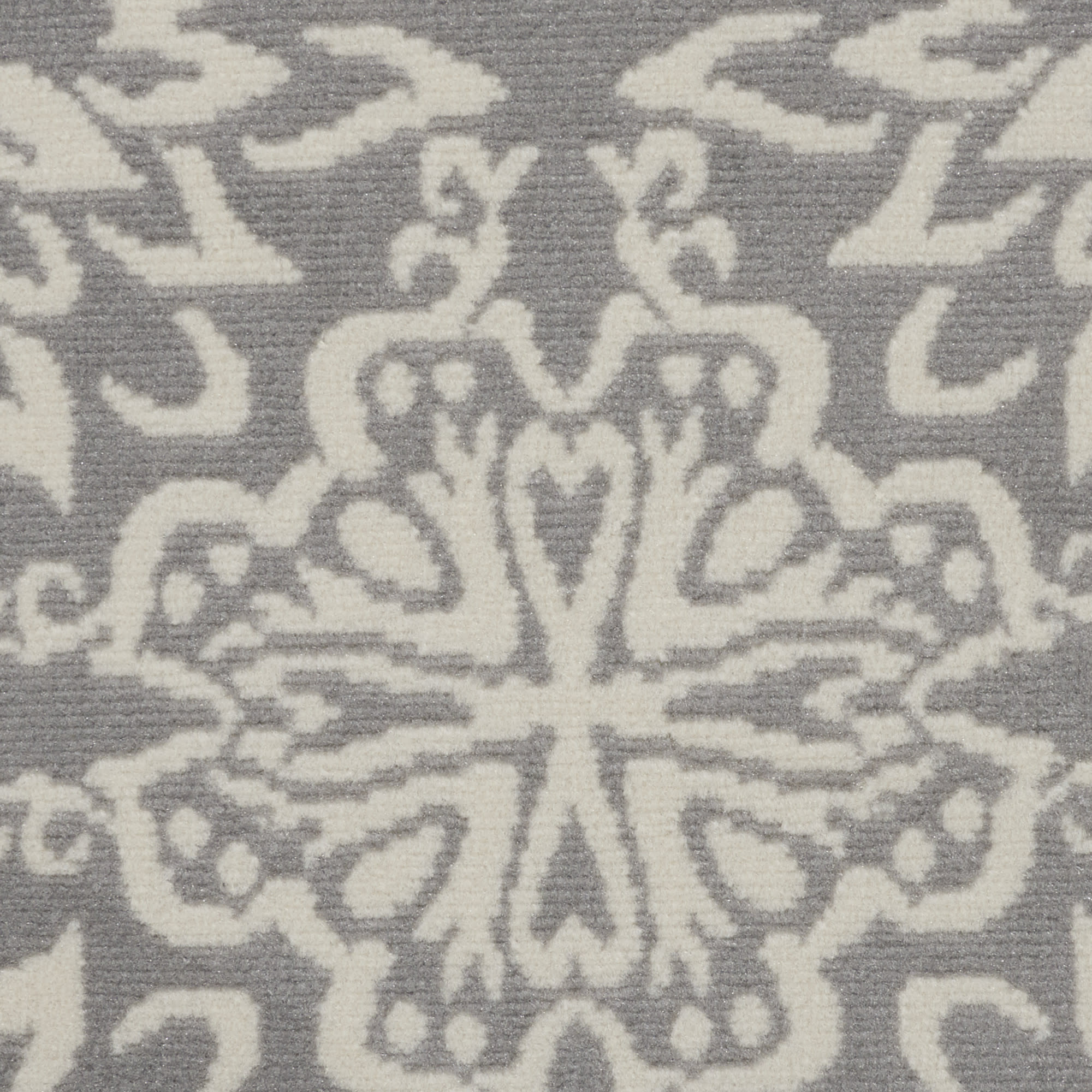 Nourison Jubilant 5'3" x Round Ivory Grey Farmhouse Indoor Rug