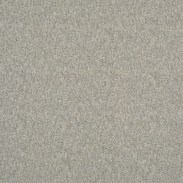 Neutral gray-beige woven fabric filling the frame, showing a fine speckled weave; lying flat and evenly lit; close-up texture study with no discernible surroundings.