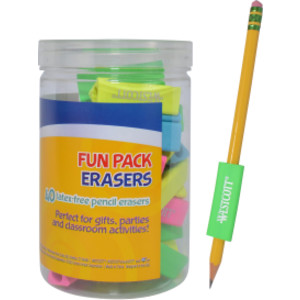 Erasers Fun Pack, Assorted Colors, 40 Count