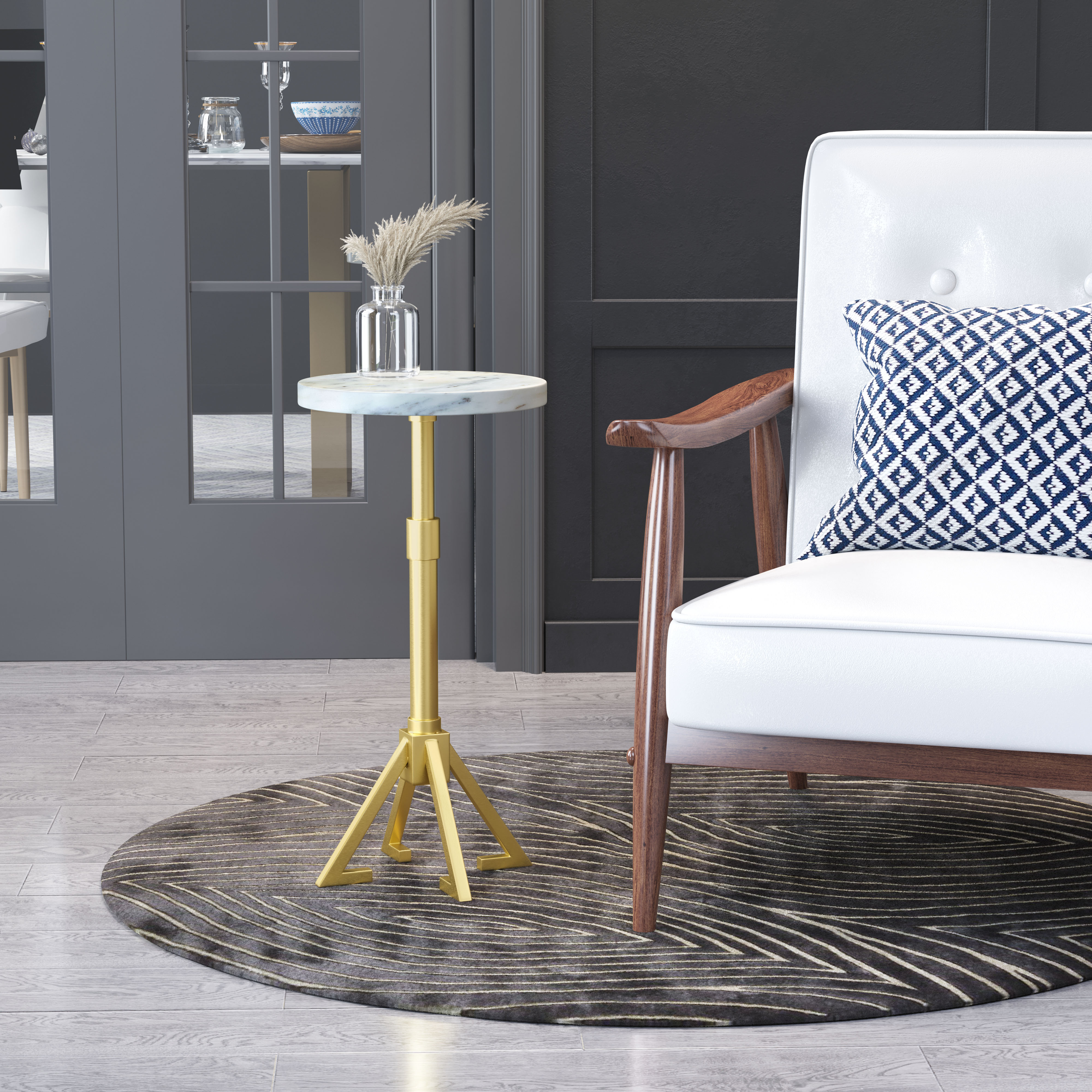 Maurice Side Table White & Gold product image