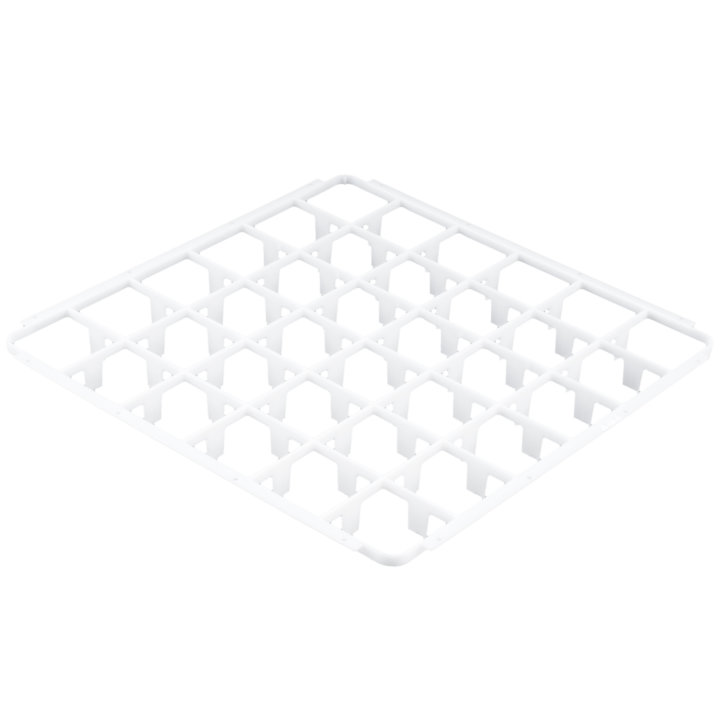 Signature full-size 36-compartment glass rack trim divider in white