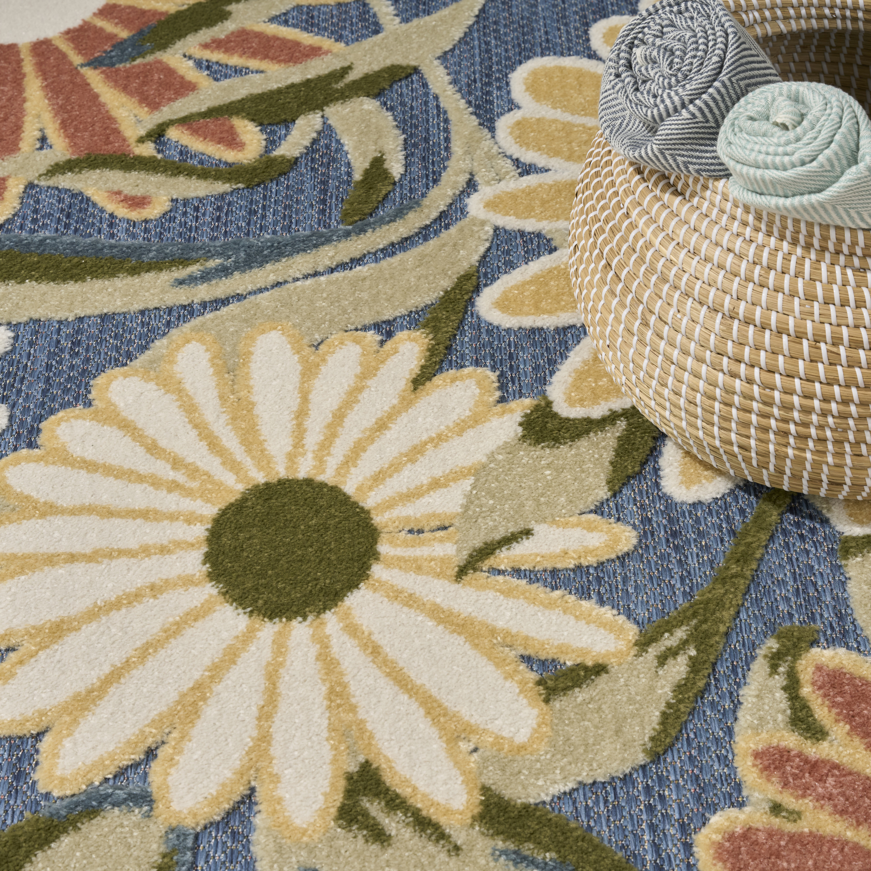 Nourison Aloha 7'10" x 10'6" Blue Sage Outdoor Rug