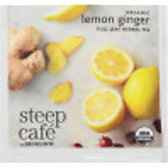 steep Café Organic Lemon Ginger Herbal Tea - Box of 50 pyramid tea bags