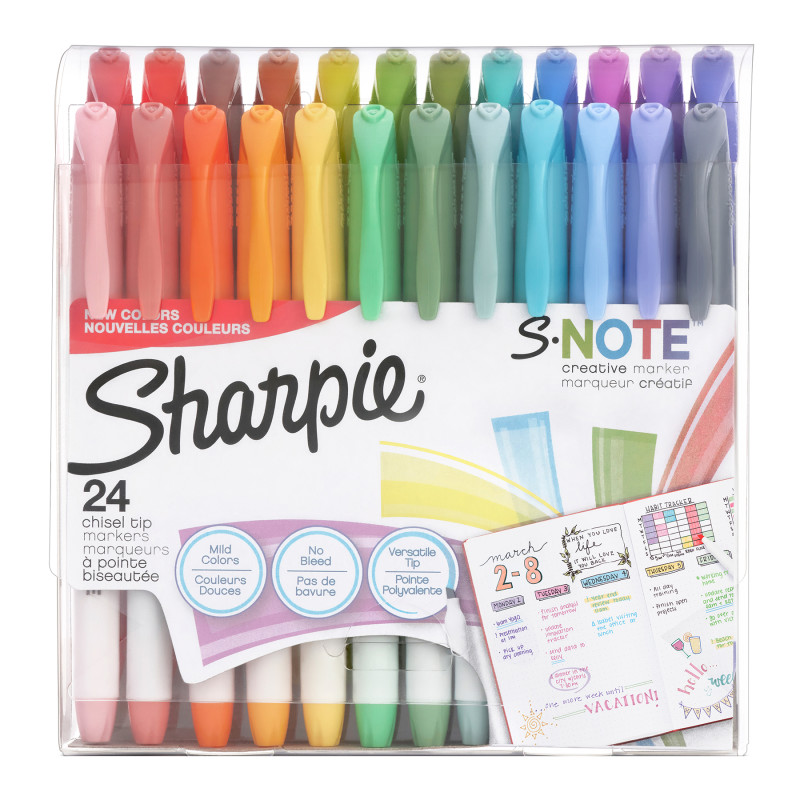 S-Note+Creative+Markers%2C+Highlighters%2C+Assorted+Colors%2C+Chisel+Tip%2C+24+Count