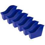 Storex Small Book Bin, Blue, Pack of 6 STX71108U06C-6