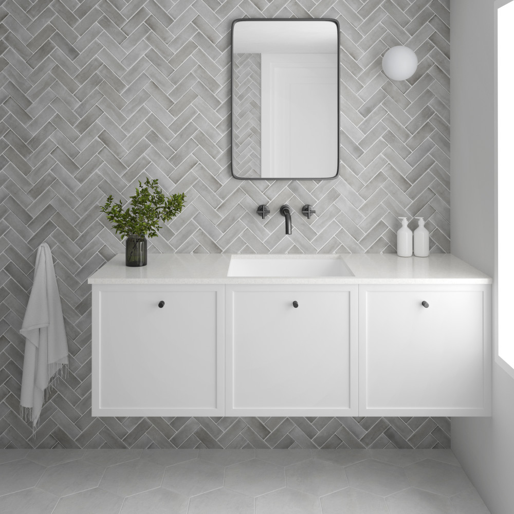 Coco Matte Amber Grey 2 in. x 5-7/8 in. Porcelain Floor and Wall Tile