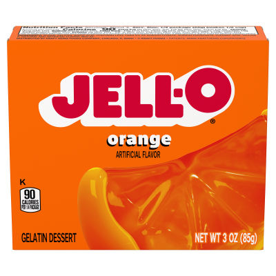 JELL-O Orange Gelatin Dessert, 3 oz Box
