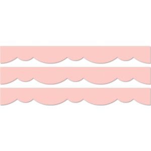 Blush Stylish Scallops EZ Border, 48 Feet Per Pack, 3 Packs
