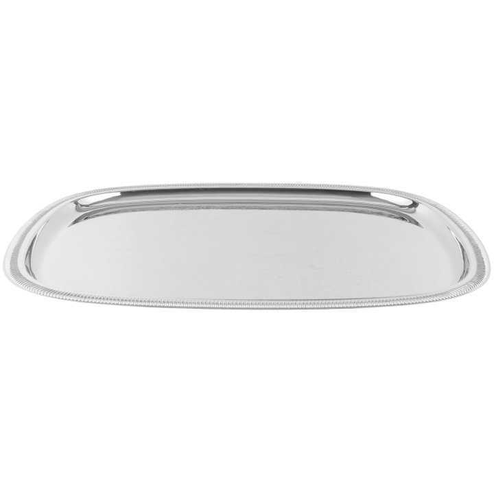 23 ½-inch Elegant Reflections oblong stainless steel serving tray