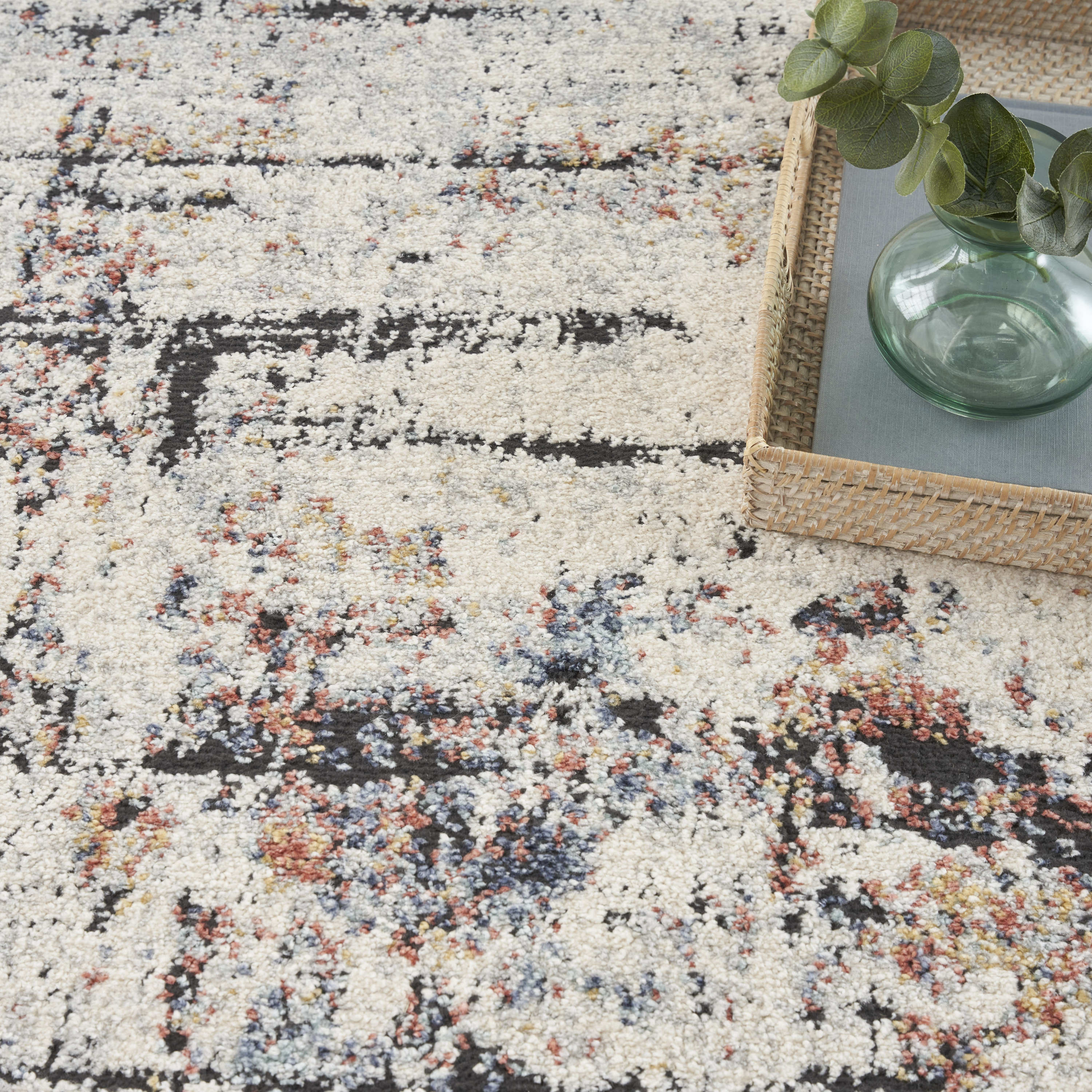 Nourison Motion 5'3" x 7' Ivory Multicolor Modern Indoor Rug