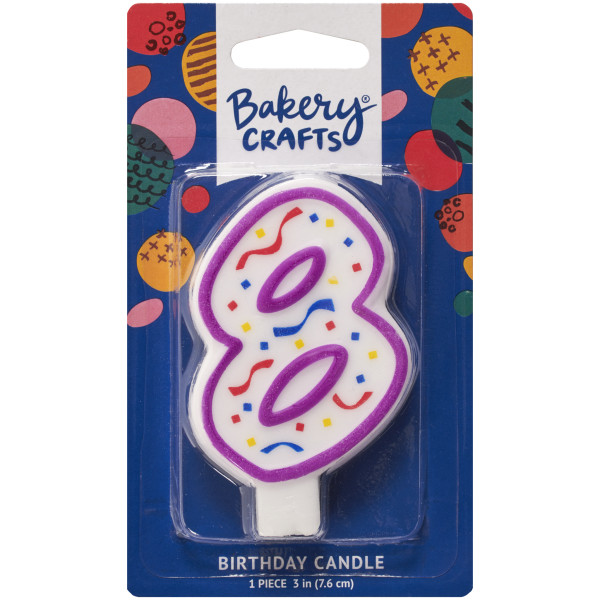 8 Party Purple Numeral Candles