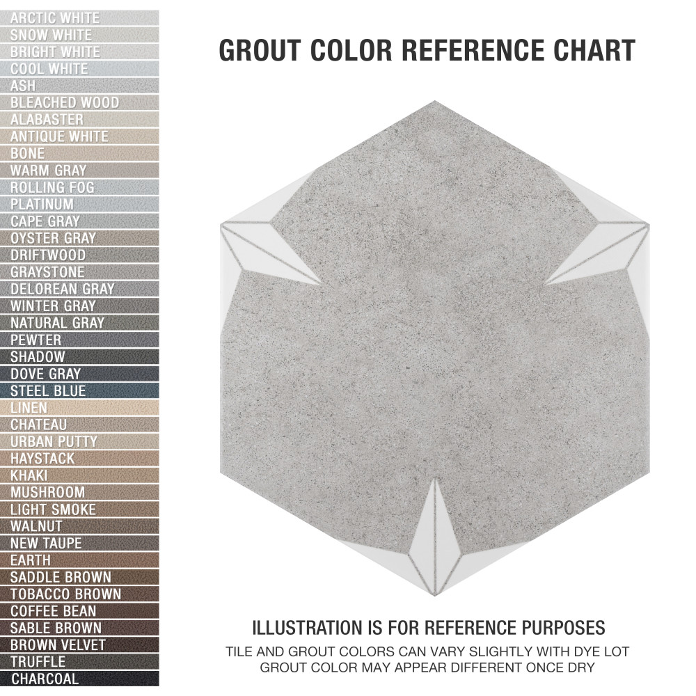 Stella Hex Mist 8-5/8 in. x 9-7/8 in. Porcelain Floor and Wall Tile