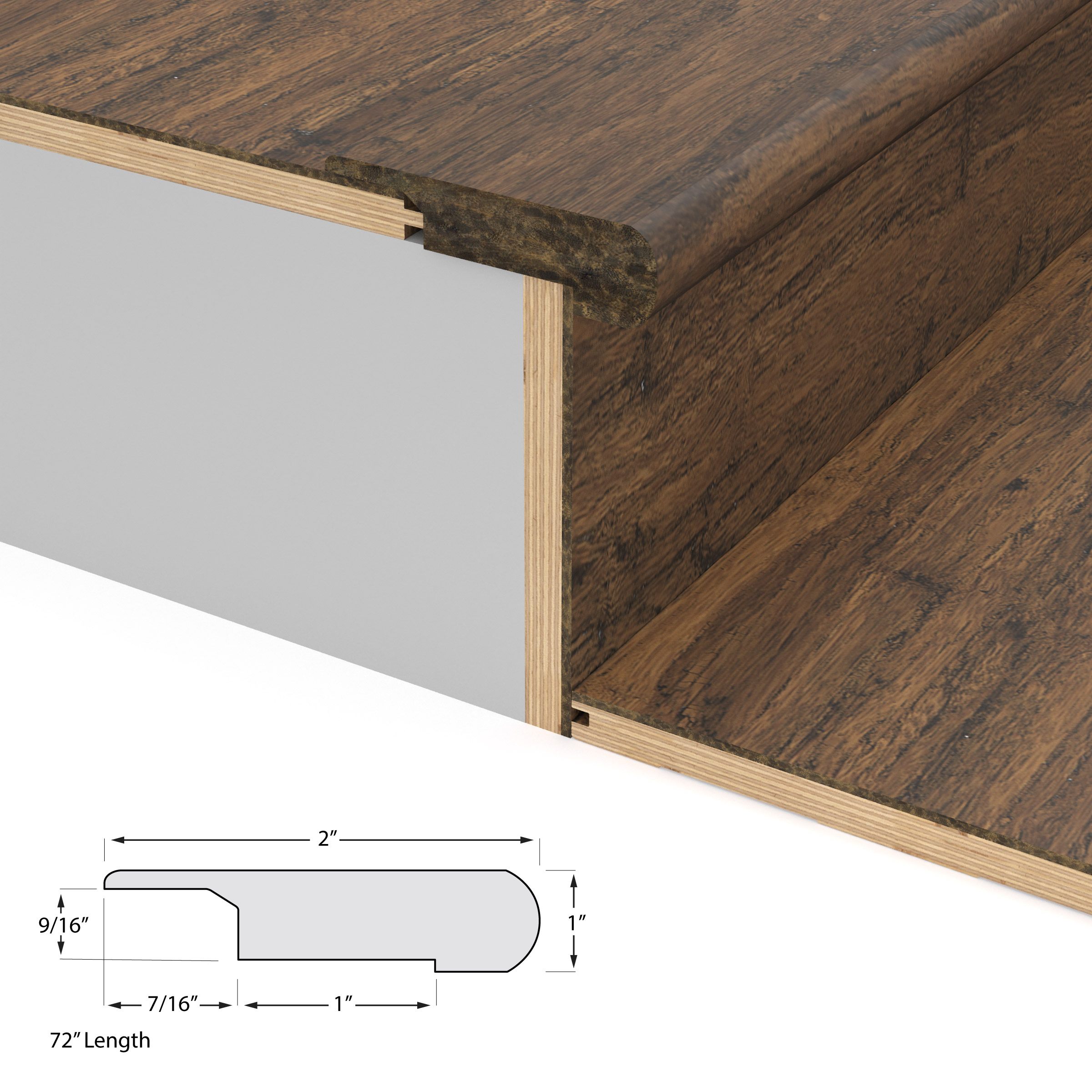 Antique Java Overlap Stair Nosing 9/16" view 3