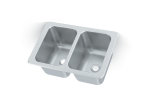 13" x 17" x 6-3/16" single-bowl stainless steel drop-in sink with 3-1/2" drain opening