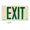 Frameless BradyGlo™ Exit Sign, Green on Glow