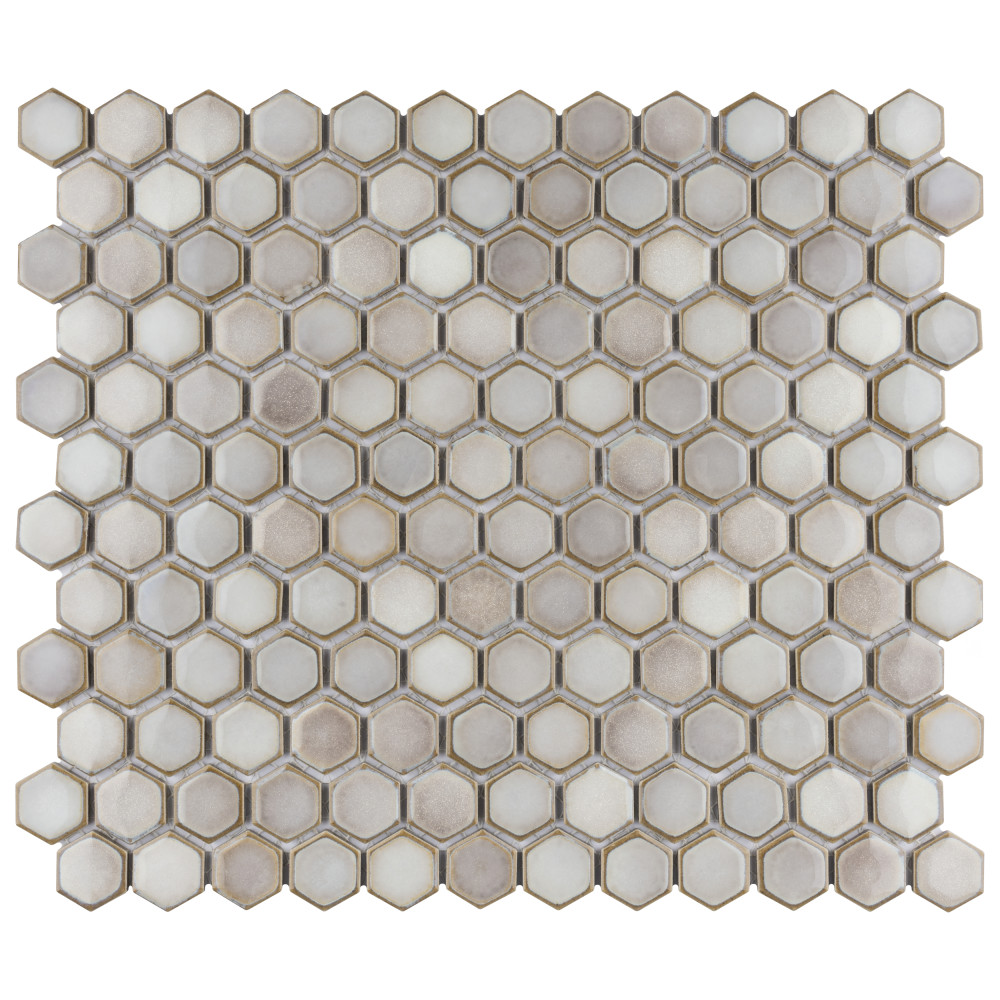 Hudson 1″ Hex Dove Grey 11-7/8 in. x 13-1/4 in. Porcelain Mosaic Tile