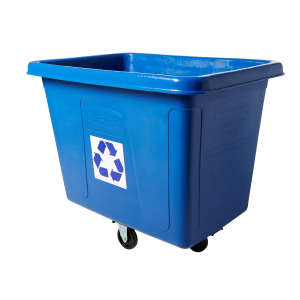 Rubbermaid Commercial, Recycling, Cube Truck, 16 cu ft, Blue