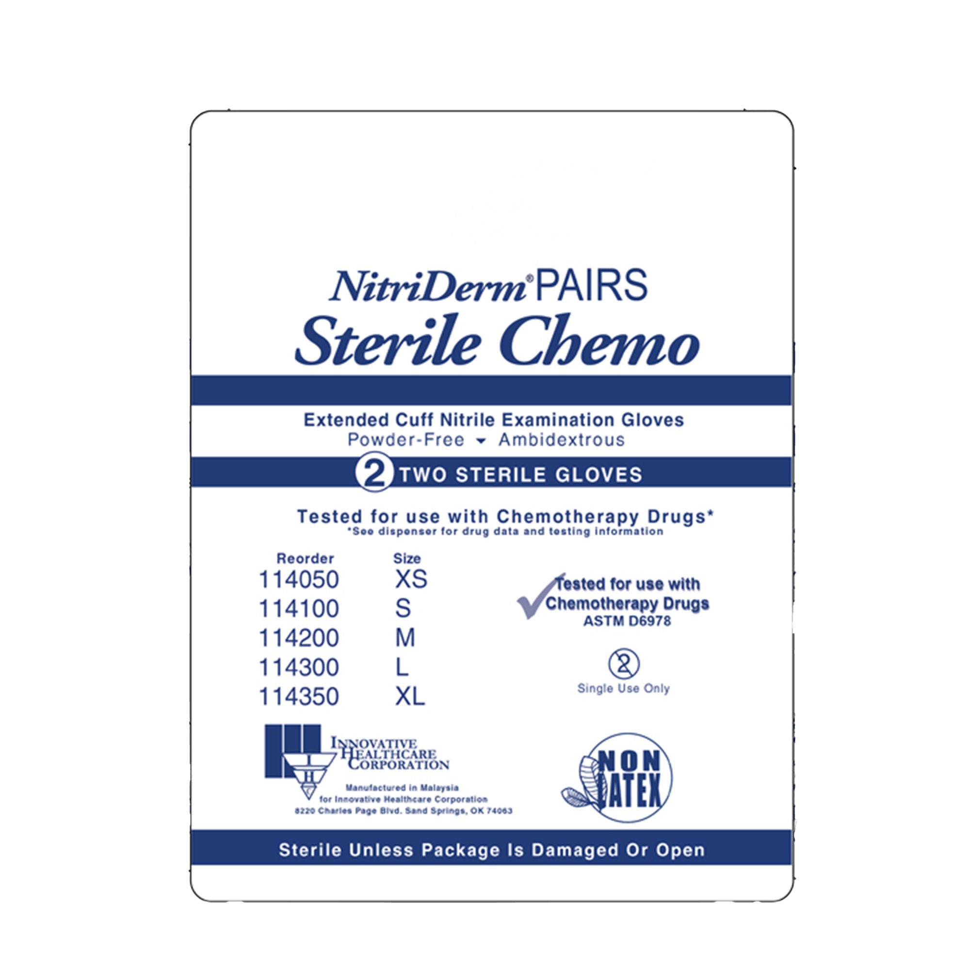 NitriDerm® EC Nitrile Extended Cuff Length Exam Glove, Small, Blue