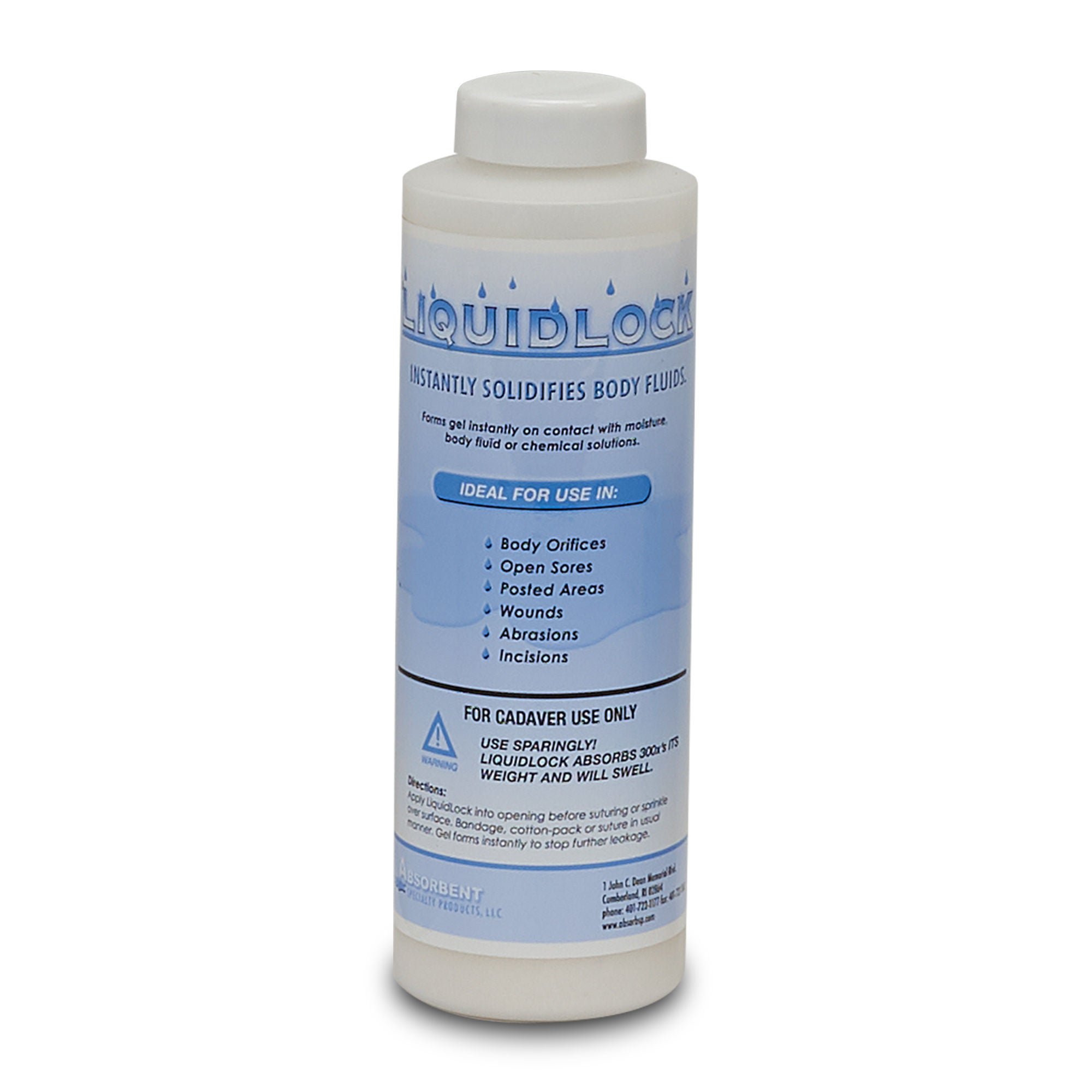 Cadaver Absorbent Powder Liquid Lock Bottle 12 oz.