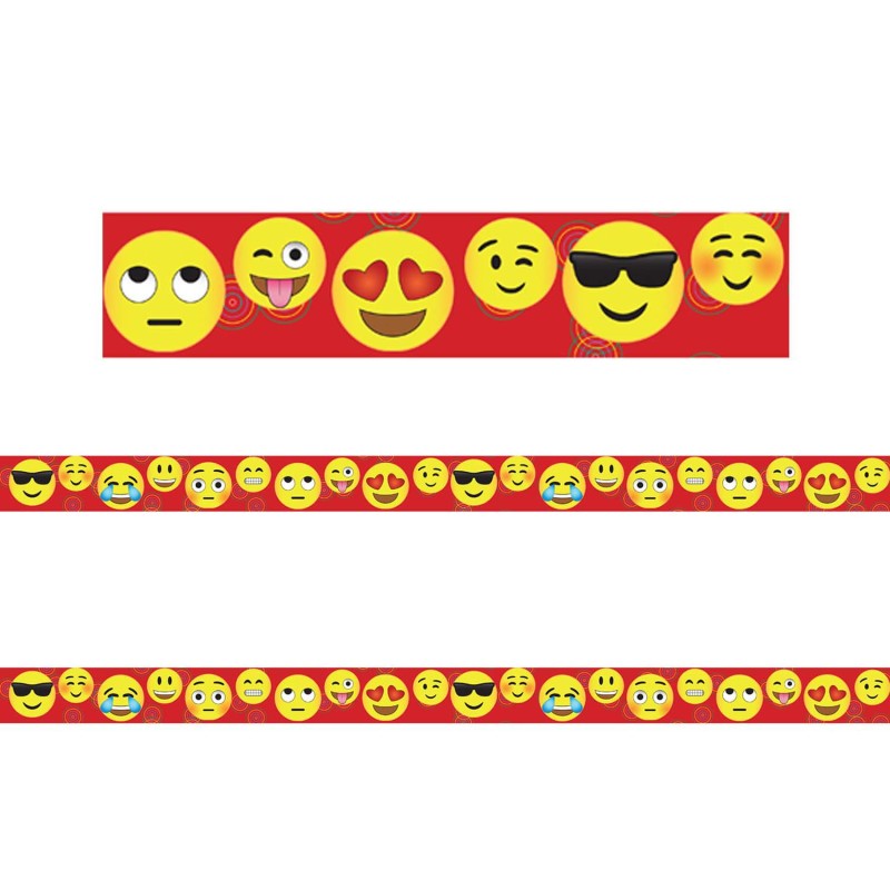 Borders/Trims, Magnetic, Rectangle Cut - 1-1/2" x 24", Emotion Icon Theme, 24' per Pack, 2 Packs