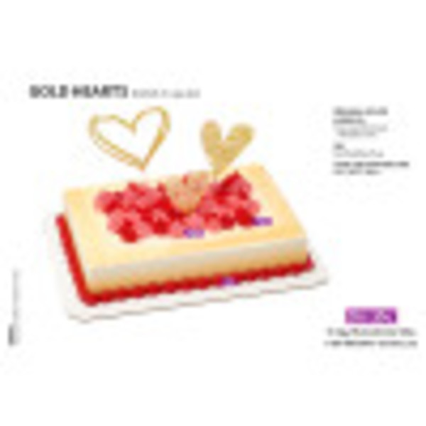 Gold Hearts Cake Decorating Instruction Card