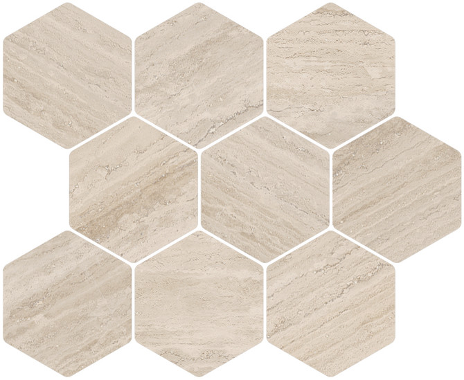 IN.CONTRO In Cream 11×13 Hexagon Mosaic Natural Rectified