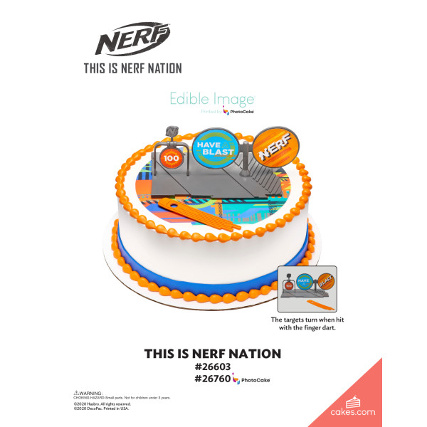 NERF™ This is NERF Nation The Magic of Cakes® PhotoCake® Enhanced Round Background Page