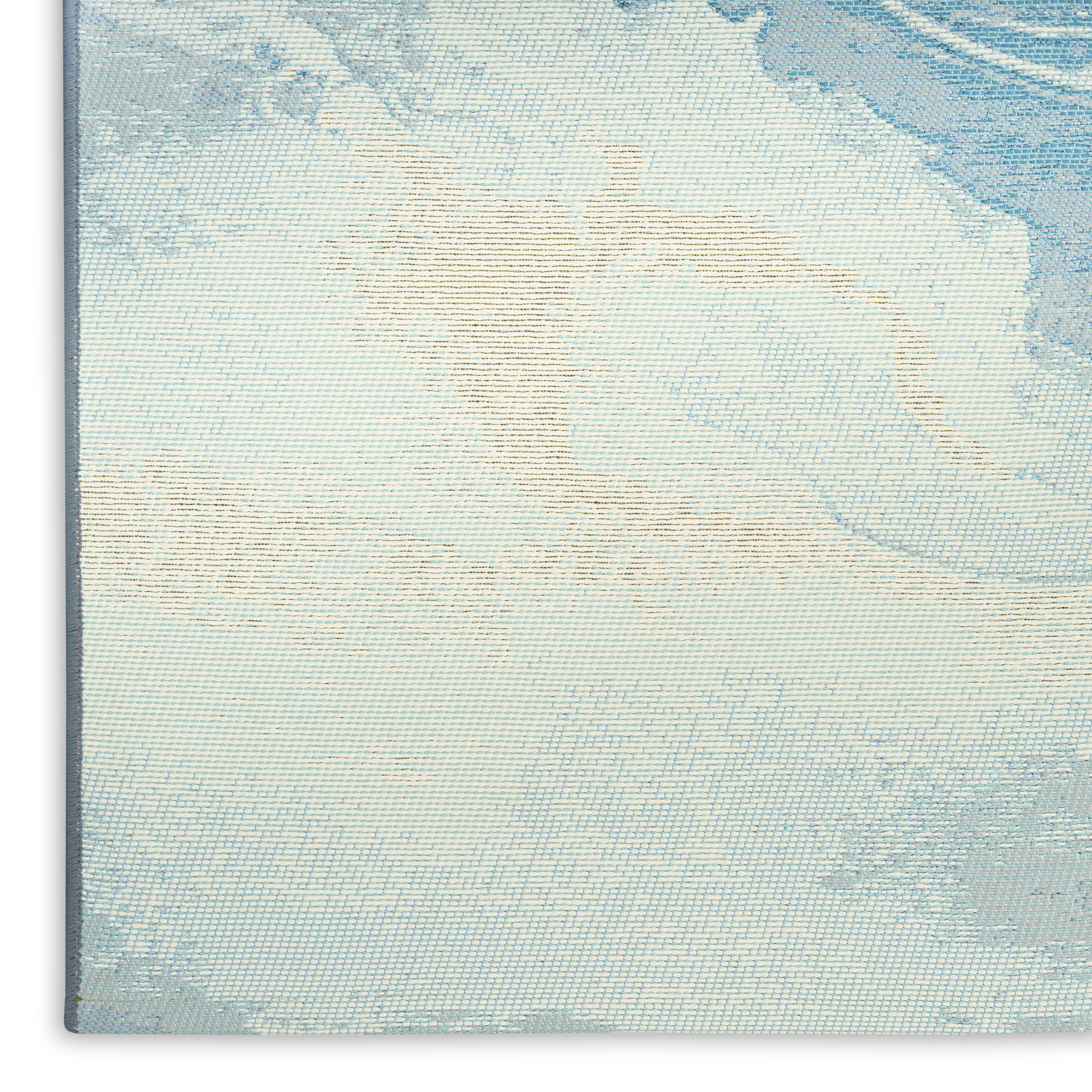 Nourison Color Splash 5'3" x 7'3" Ivory Blue Coastal, Nautical & Beach Rug