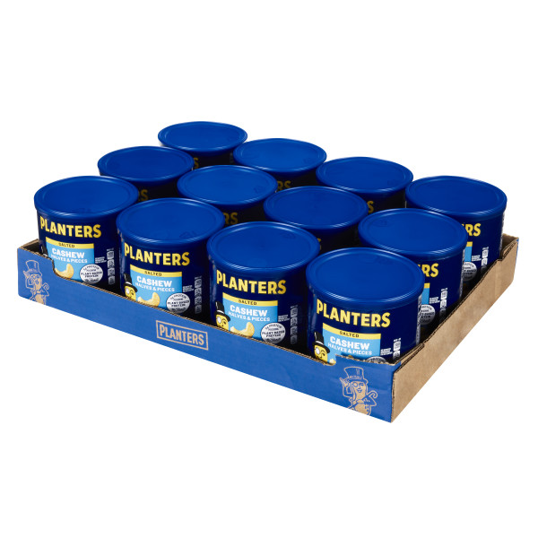 PLANTERS(r) Cashews Halves And Pieces 12/14oz . C1RM - Front Right Open Case (Hi Res)