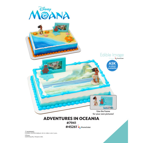 Disney's Moana Adventures in Oceania The Magic of Cakes® PhotoCake® Enhanced Background and Icing Page