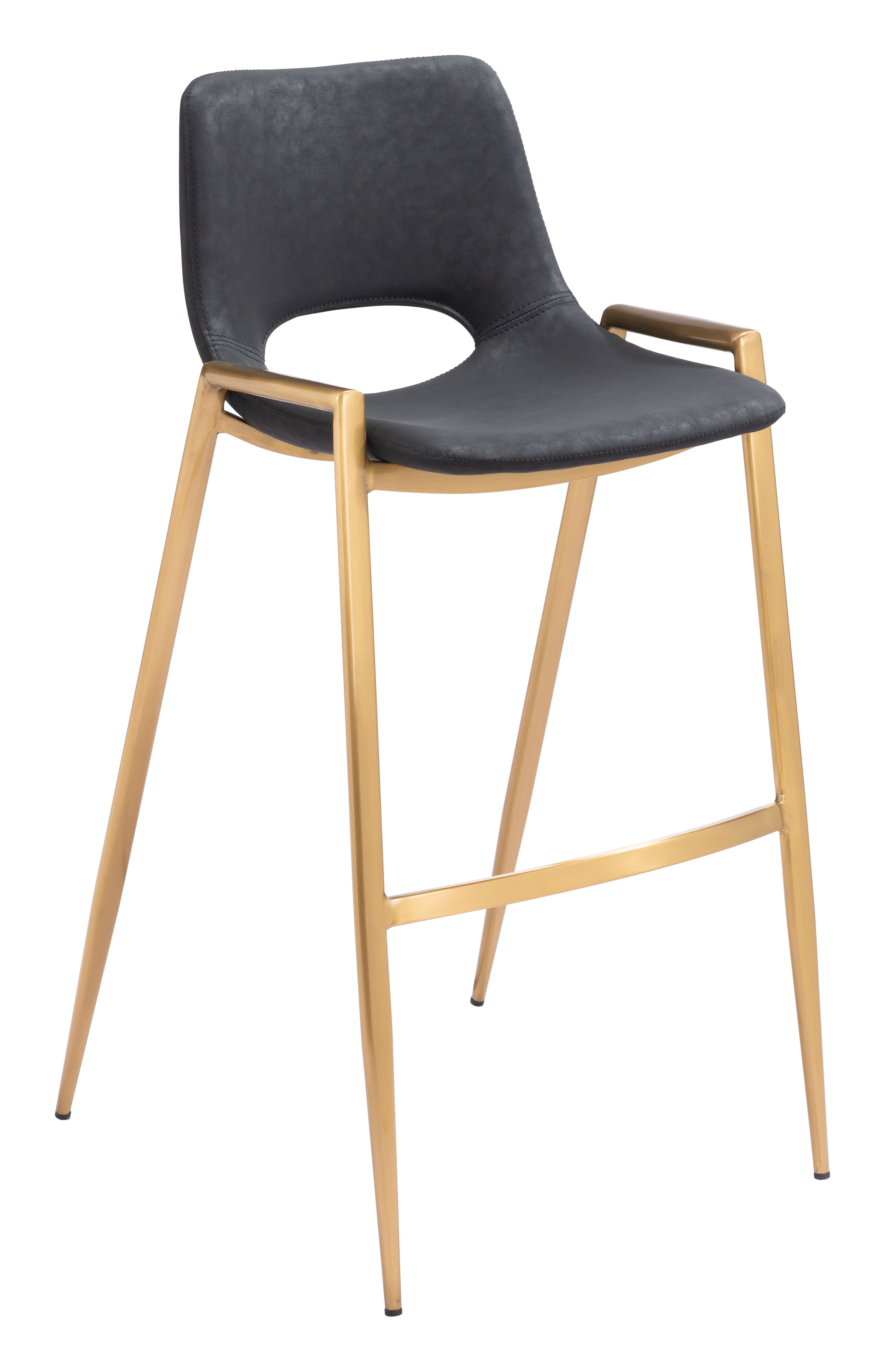 Desi Barstool (Set of 2) Black & Gold product image