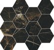 Valentina Black 11×13 Hexagon Mosaic Polished